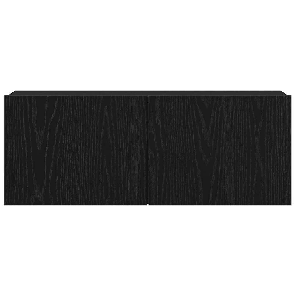 Ντουλάπι TV 2 pcs Μαύρη Οξυά 80 x 30 x 30 εκ Επεξεργασμένο ξύλο - Pakobazaar