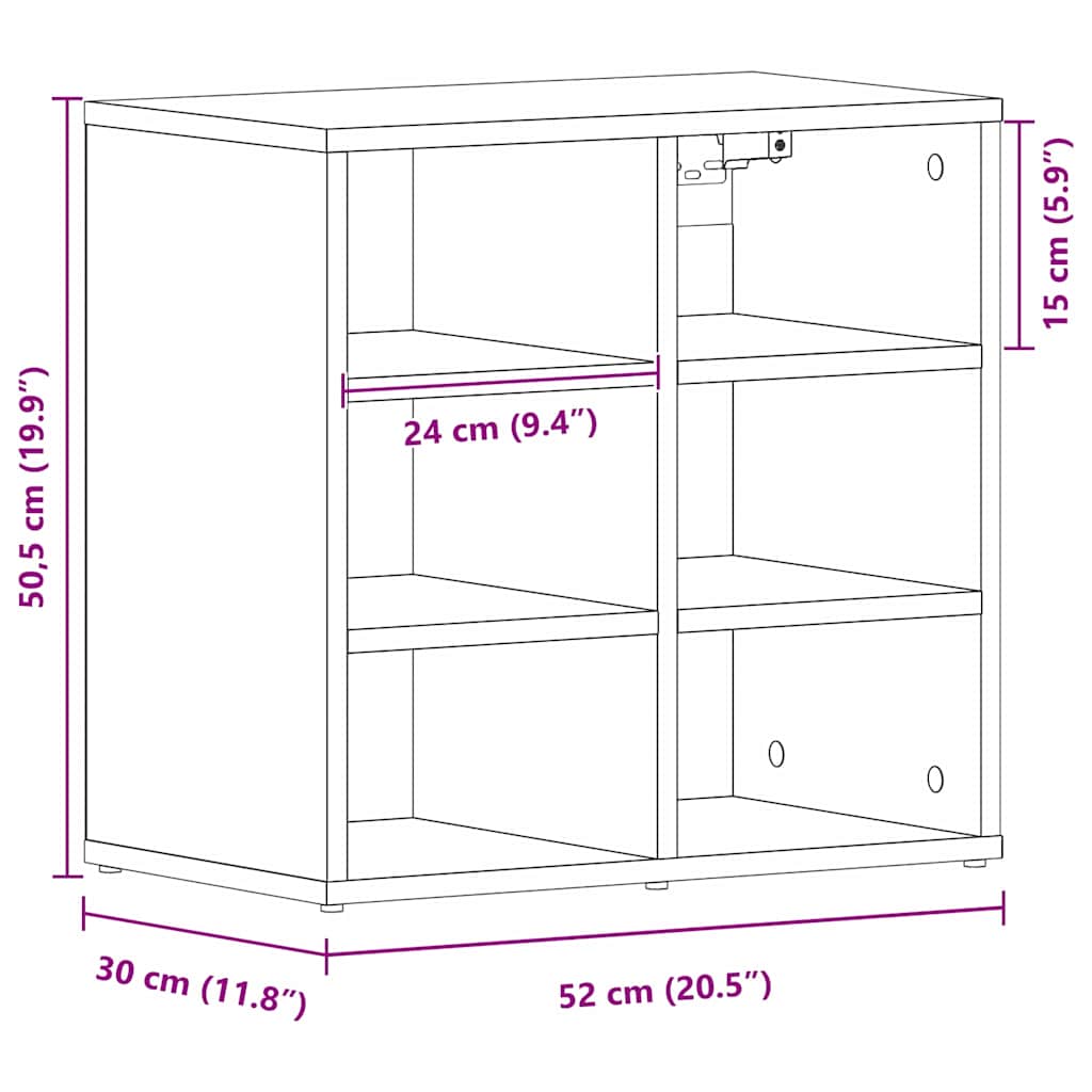 Ντουλάπα Παπουτσιών με ράφι Μαύρη Οξυά 52 x 30 x 50,5 εκ. - Pakobazaar