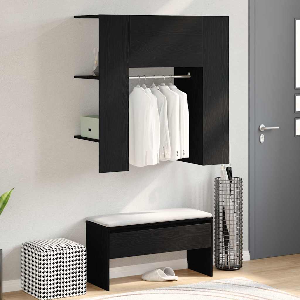 Ντουλάπα διαδρόμου με ράφι Μαύρη Οξυά 97,5 x 37 x 99 εκ. - Pakobazaar