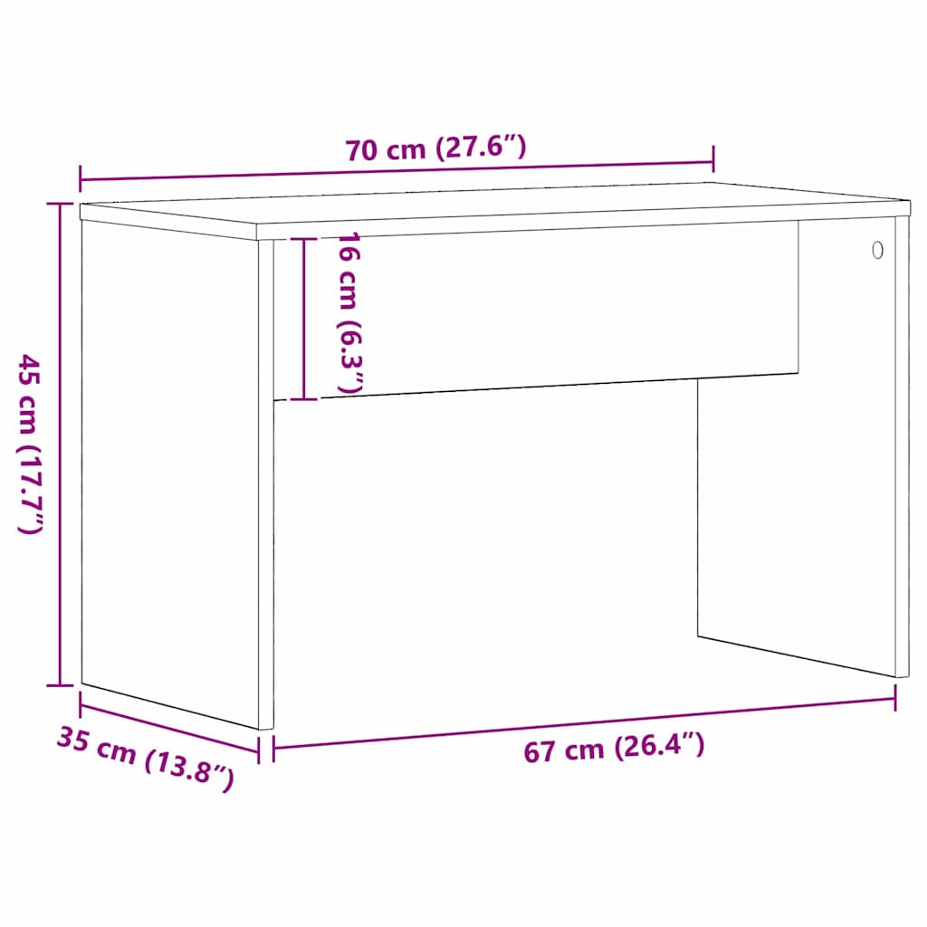 Σκαμπό Ντυσίματος Μαύρη δρυς 70 x 35 x 45 εκ. - Pakobazaar