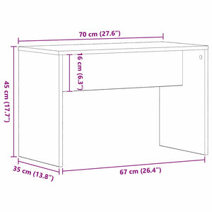 Σκαμπό Ντυσίματος Μαύρη δρυς 70 x 35 x 45 εκ. - Pakobazaar
