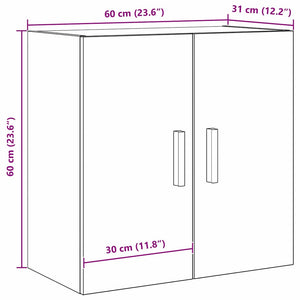 Ντουλάπα Τοίχου Μαύρη Οξυά 60 x 30 x 60 cm Επεξεργασμένο ξύλο - Pakobazaar
