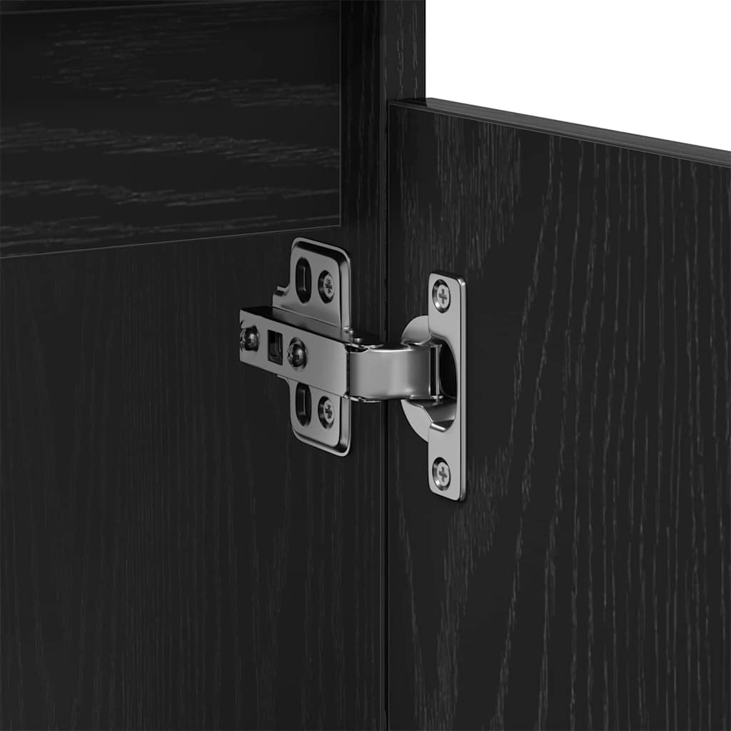 Ντουλάπα Νιπτήρα Mπάνιου με ράφι Μαύρη Οξυά 58 x 33 x 60 εκ. - Pakobazaar