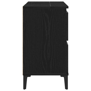 Ντουλάπα Νιπτήρα Mπάνιου Μαύρη Οξυά 80 x 33 x 60 εκ