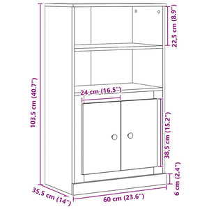 Υψηλός Μπουφές Μαύρη Οξυά 60 x 35.5 x 103.5 εκ. - Pakobazaar
