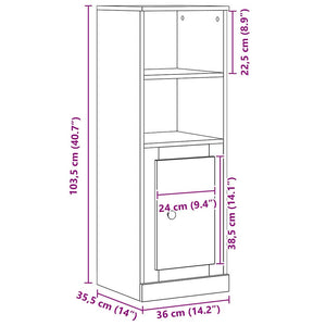 Μπουφές Μαύρη Οξυά 36 x 35.5 x 103.5 εκ Επεξεργασμένο ξύλο - Pakobazaar