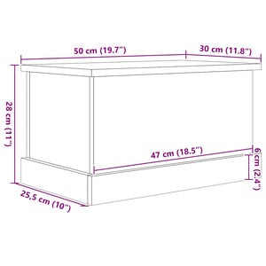 Κουτί αποθήκευσης Μαύρη δρυς 50 x 30 x 28 cm Επεξεργασμένο ξύλο - Pakobazaar