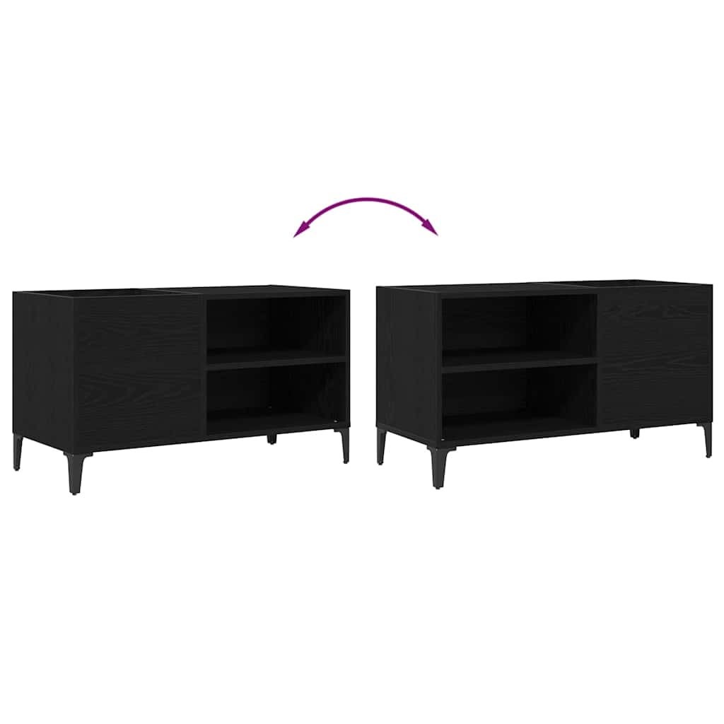 Ντουλάπι δίσκων βινυλίου με ράφι Μαύρη Οξυά 84,5 x 38 x 48 cm