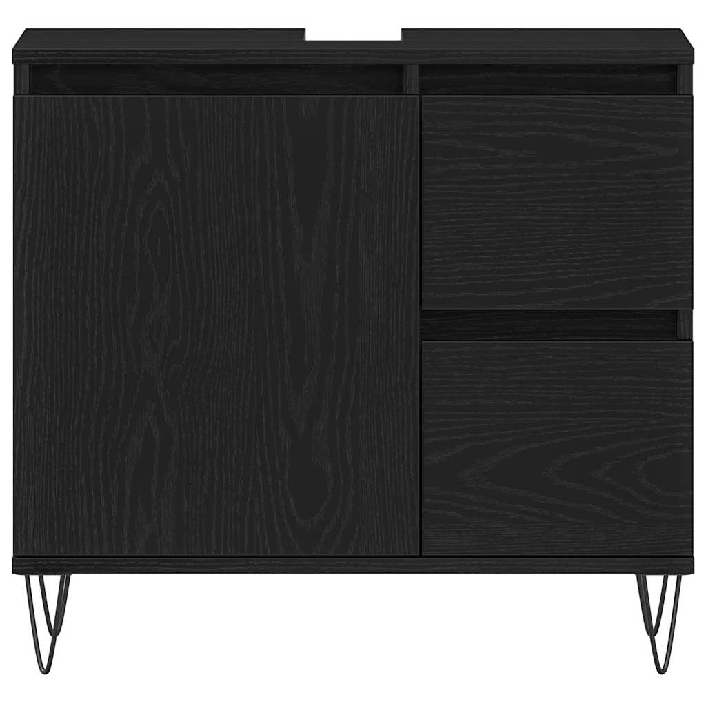 Ντουλάπα Νιπτήρα Mπάνιου Μαύρη Οξυά 65 x 33 x 60 εκ - Pakobazaar