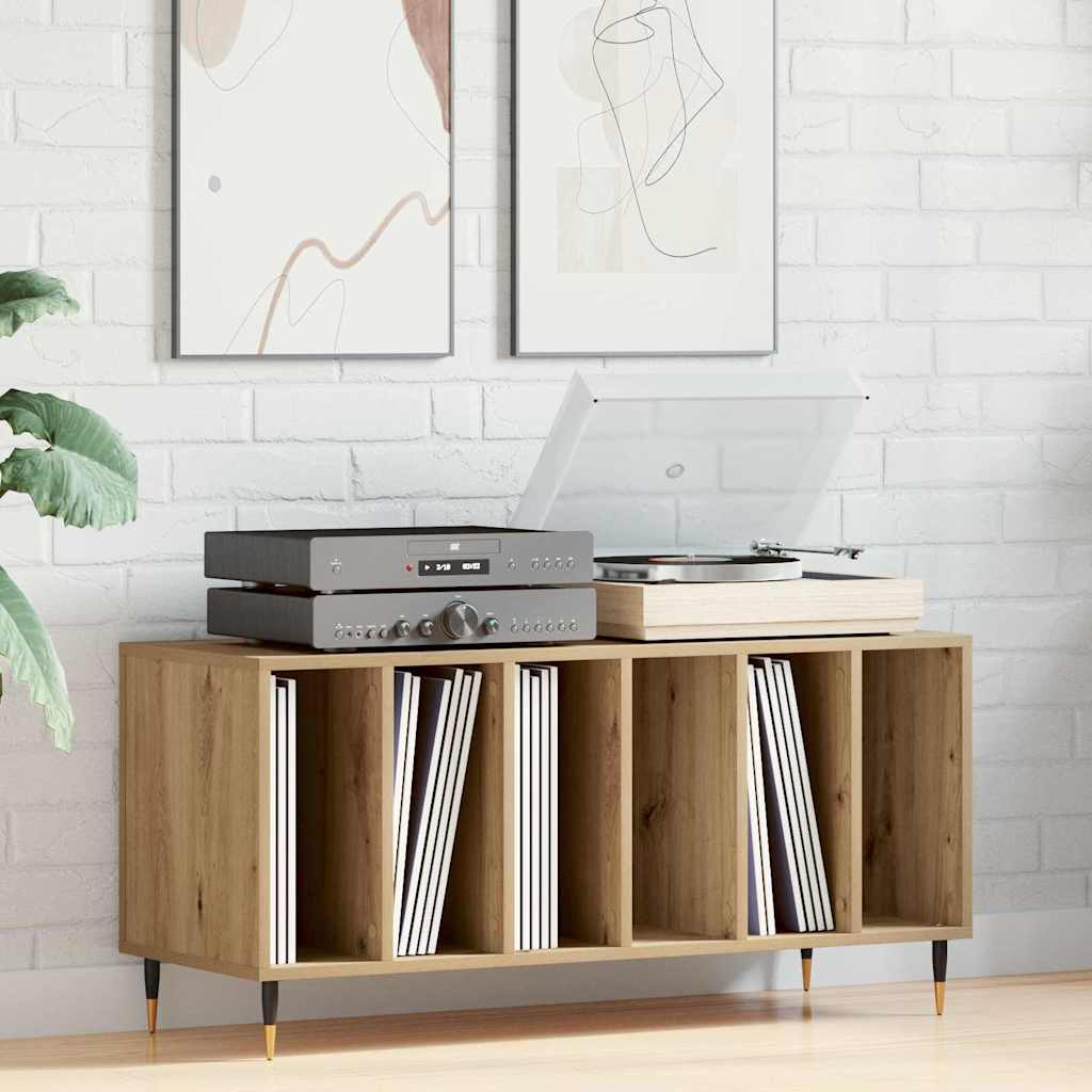 Ντουλάπι δίσκων βινυλίου με ράφι artisan δρυς 100 x 38 x 48 εκ. - Pakobazaar
