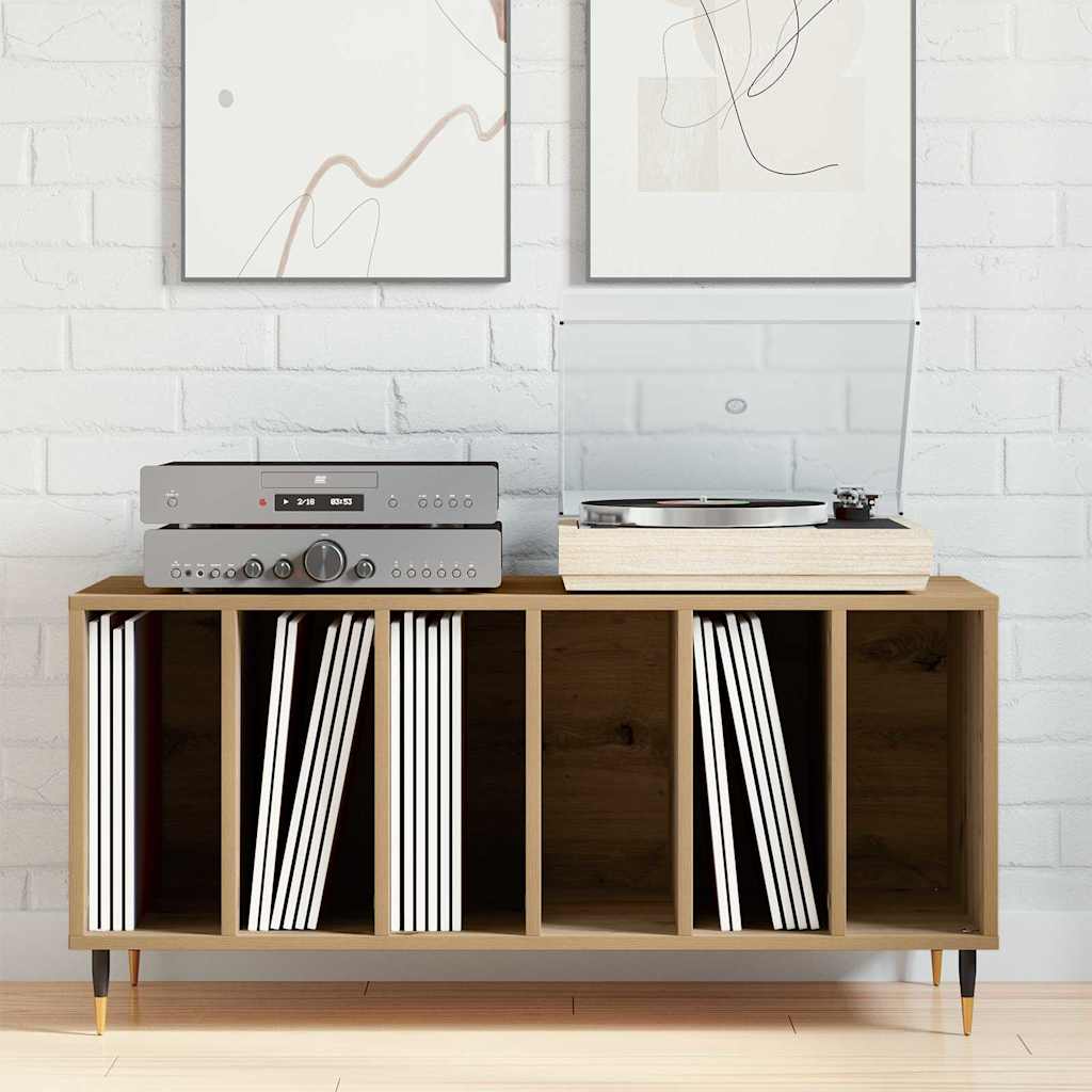 Ντουλάπι δίσκων βινυλίου με ράφι artisan δρυς 100 x 38 x 48 εκ. - Pakobazaar