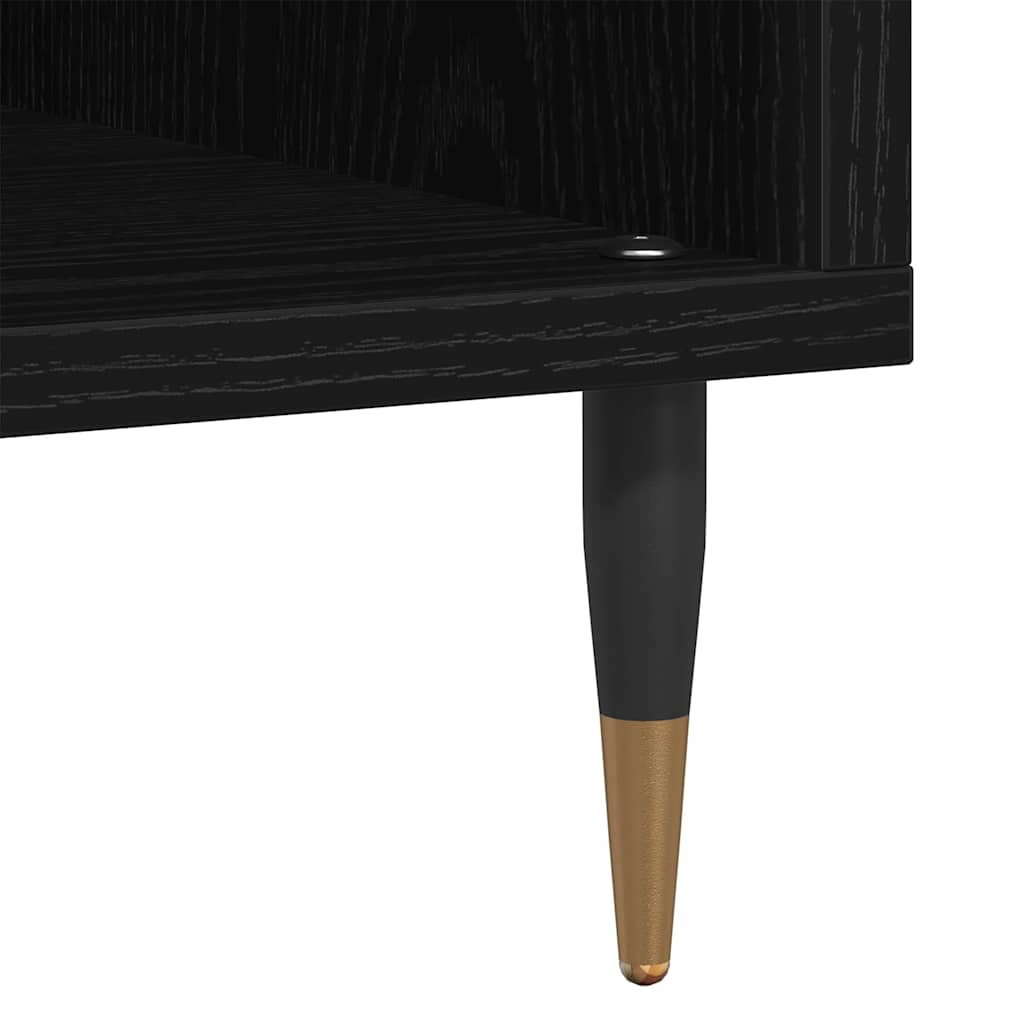 Ντουλάπι δίσκων βινυλίου με ράφι Μαύρη Οξυά 100 x 38 x 48 εκ.