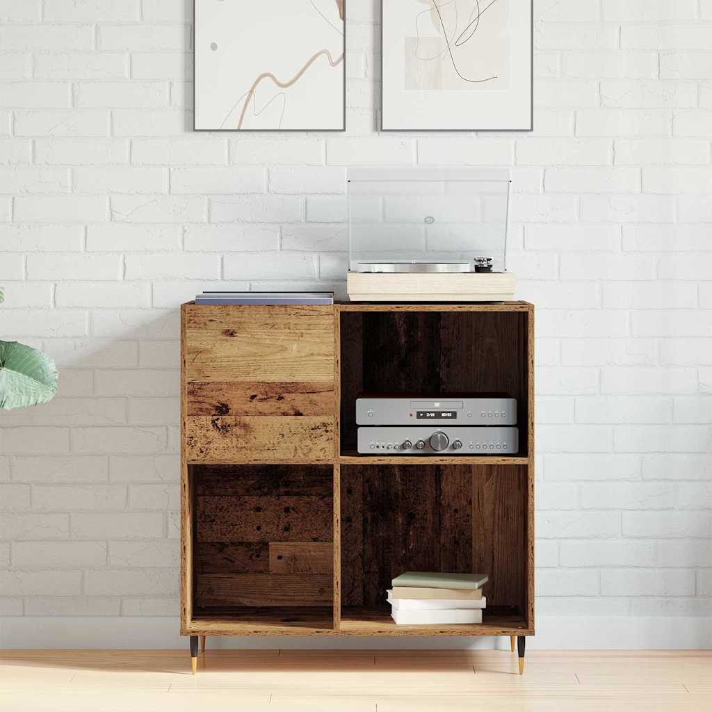 Ντουλάπι δίσκων βινυλίου με ράφι Παλαιό ξύλο 85 x 38 x 89 εκ.