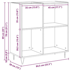 Ντουλάπι δίσκων βινυλίου Παλαιό ξύλο 85 x 38 x 89 εκ.