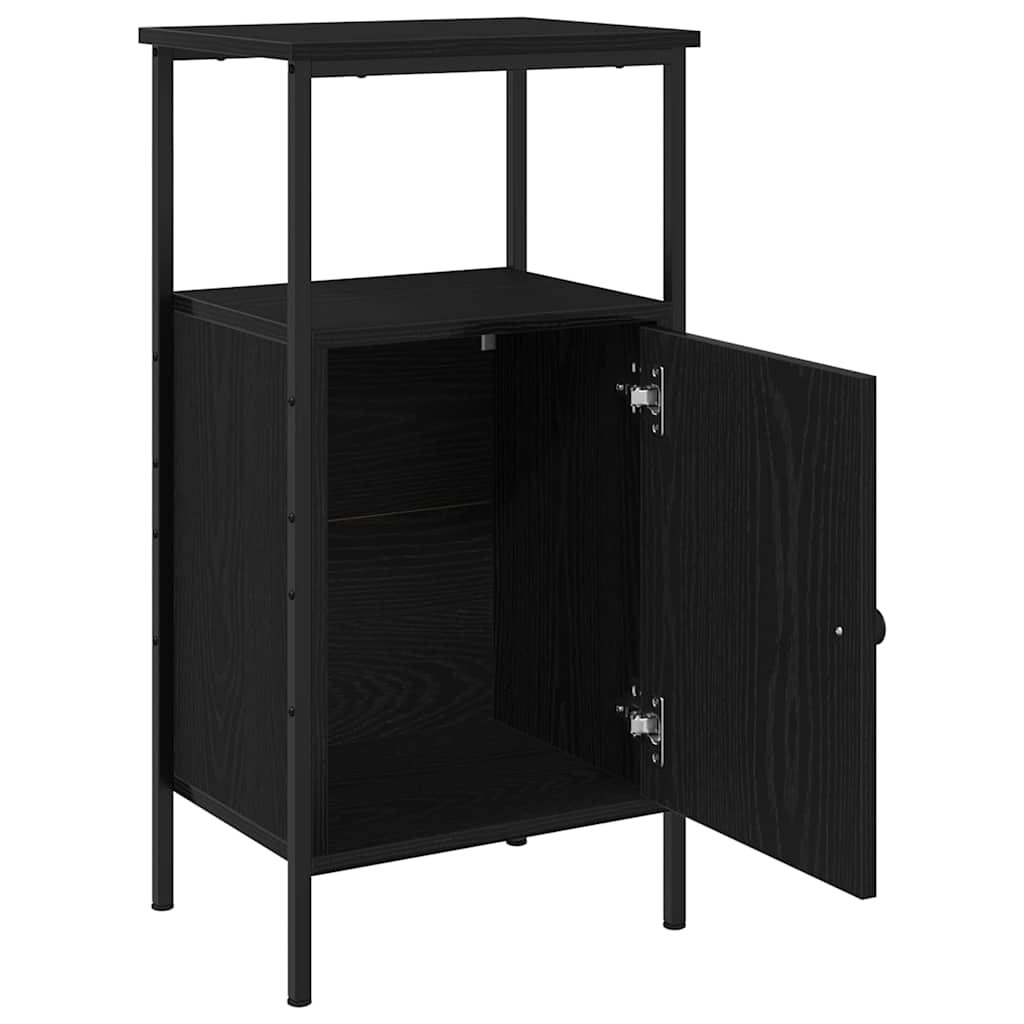 Κομοδίνο 2 pcs Μαύρη Οξυά 41 x 31 x 80 εκ Επεξεργασμένο ξύλο