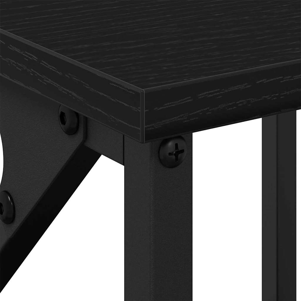 Κομοδίνο Μαύρη Οξυά 34 x 35,5 x 70 εκ Επεξεργασμένο ξύλο