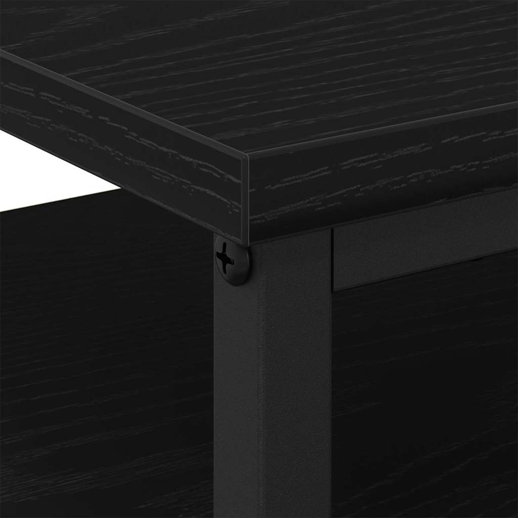Κομοδίνο 2 pcs Μαύρη Οξυά 34 x 35,5 x 50 εκ Επεξεργασμένο ξύλο