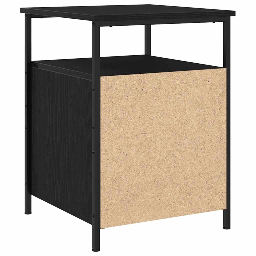 Κομοδίνο 2 pcs Μαύρη Οξυά 34 x 35,5 x 50 εκ Επεξεργασμένο ξύλο