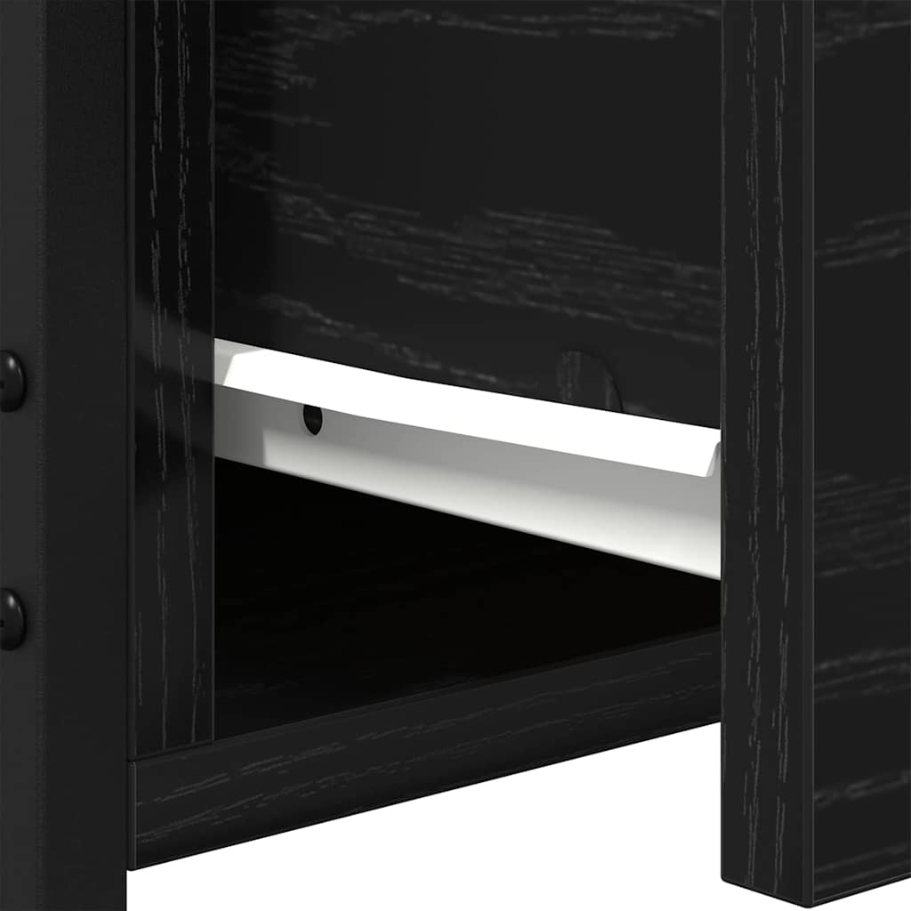 Κομοδίνο Μαύρη Οξυά 34 x 36 x 50 εκ Επεξεργασμένο ξύλο