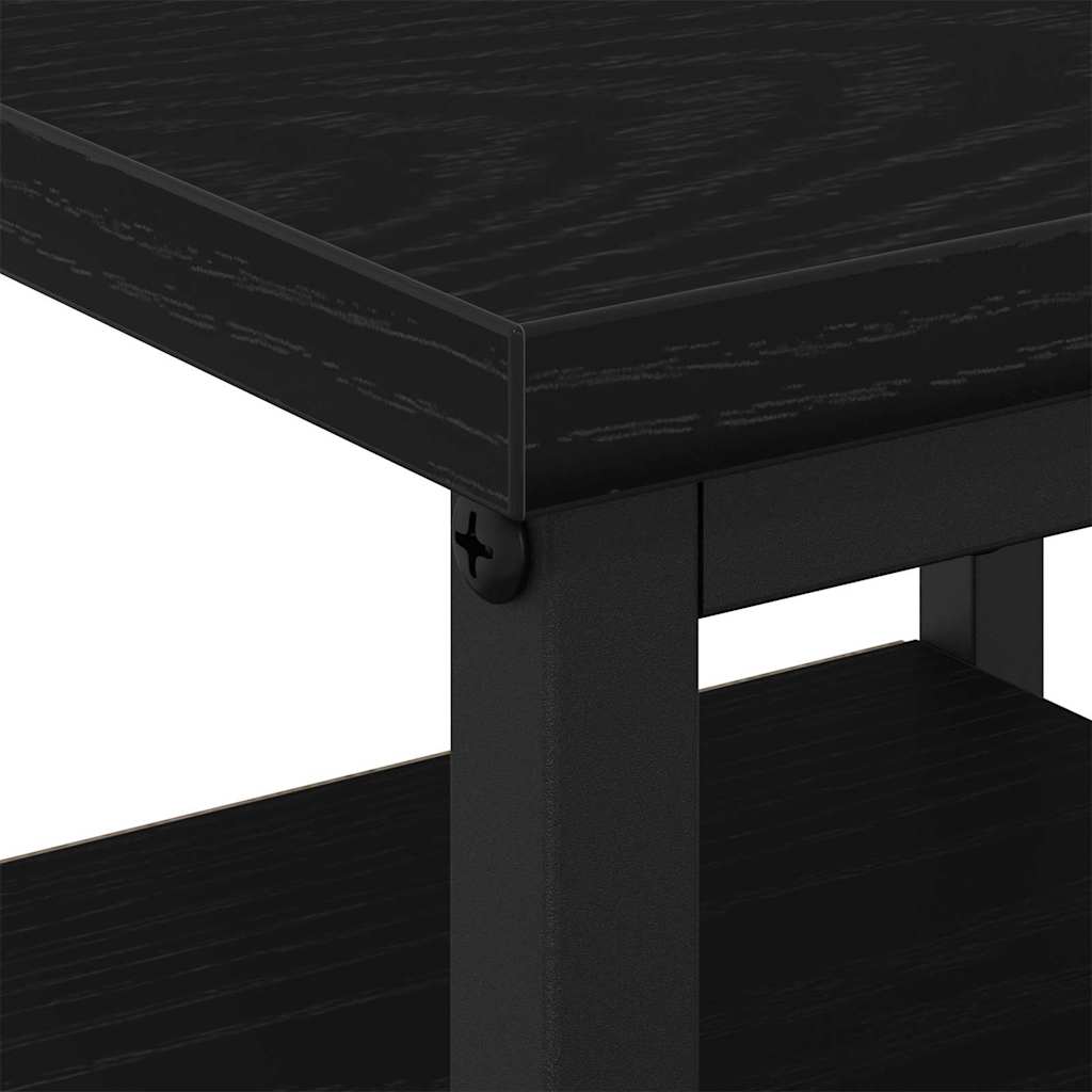 Κομοδίνο 2 pcs Μαύρη Οξυά 34 x 36 x 50 εκ Επεξεργασμένο ξύλο