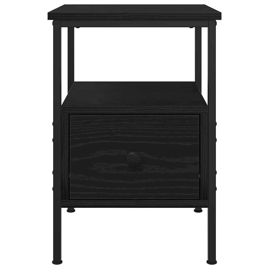 Κομοδίνο 2 pcs Μαύρη Οξυά 34 x 36 x 50 εκ Επεξεργασμένο ξύλο