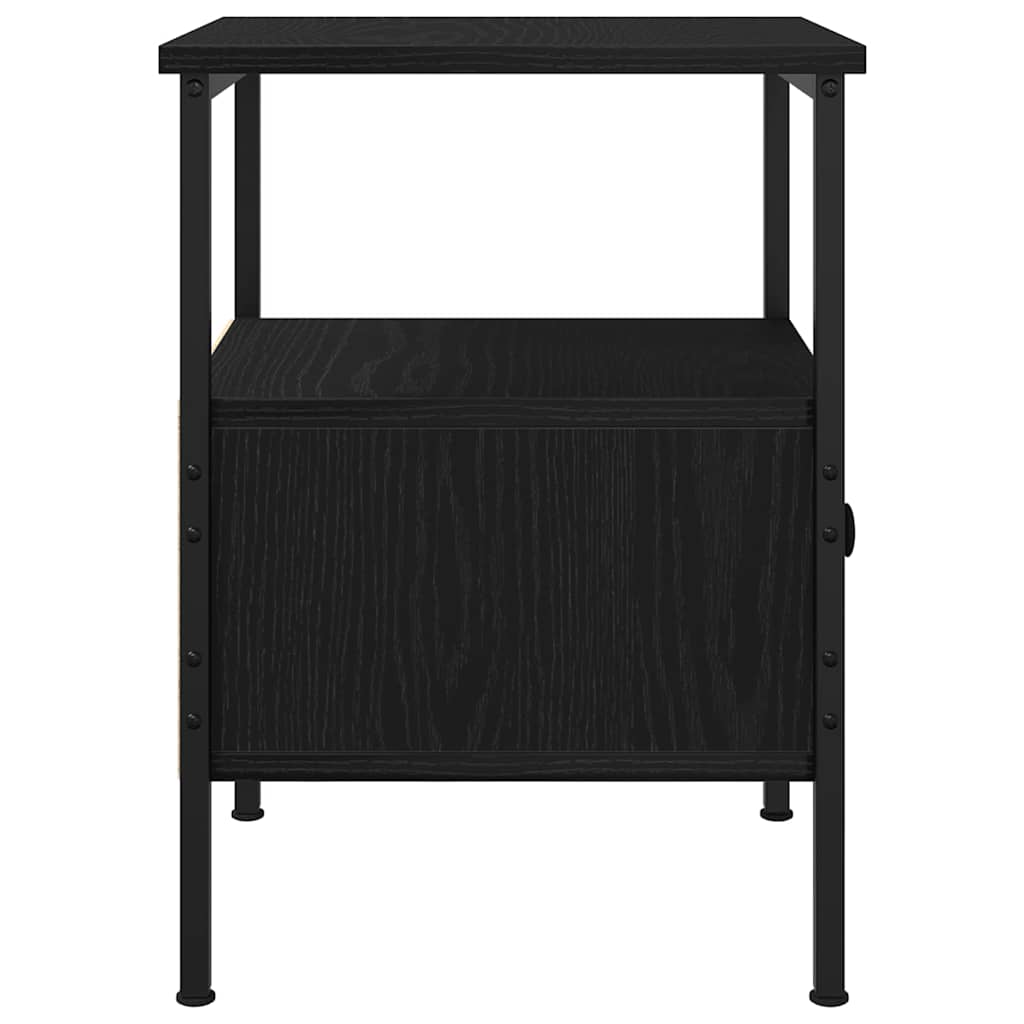 Κομοδίνο 2 pcs Μαύρη Οξυά 34 x 36 x 50 εκ Επεξεργασμένο ξύλο