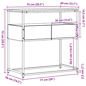 Τραπέζι κονσόλας Artisan Oak 75 x 40 x 75 cm Επεξεργασμένο ξύλο - Pakobazaar