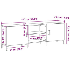 Σετ επίπλου τηλεόρασης 150 x 30 x 50 cm Μαύρη Οξυά