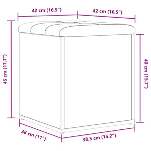 Παγκάκι με αποθήκευση Μαύρη Οξυά 42 x 42 x 45 cm