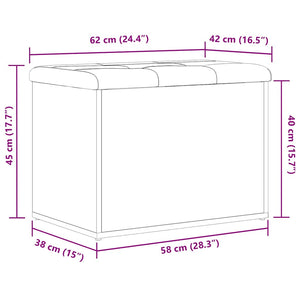 Παγκάκι με αποθήκευση Μαύρη δρυς 62 x 42 x 45 εκ.