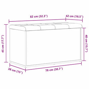 Παγκάκι με αποθήκευση Μαύρη Οξυά 82 x 42 x 45 εκ.