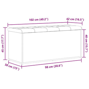 Παγκάκι με αποθήκευση Μαύρη δρυς 102 x 42 x 45 εκ. - Pakobazaar