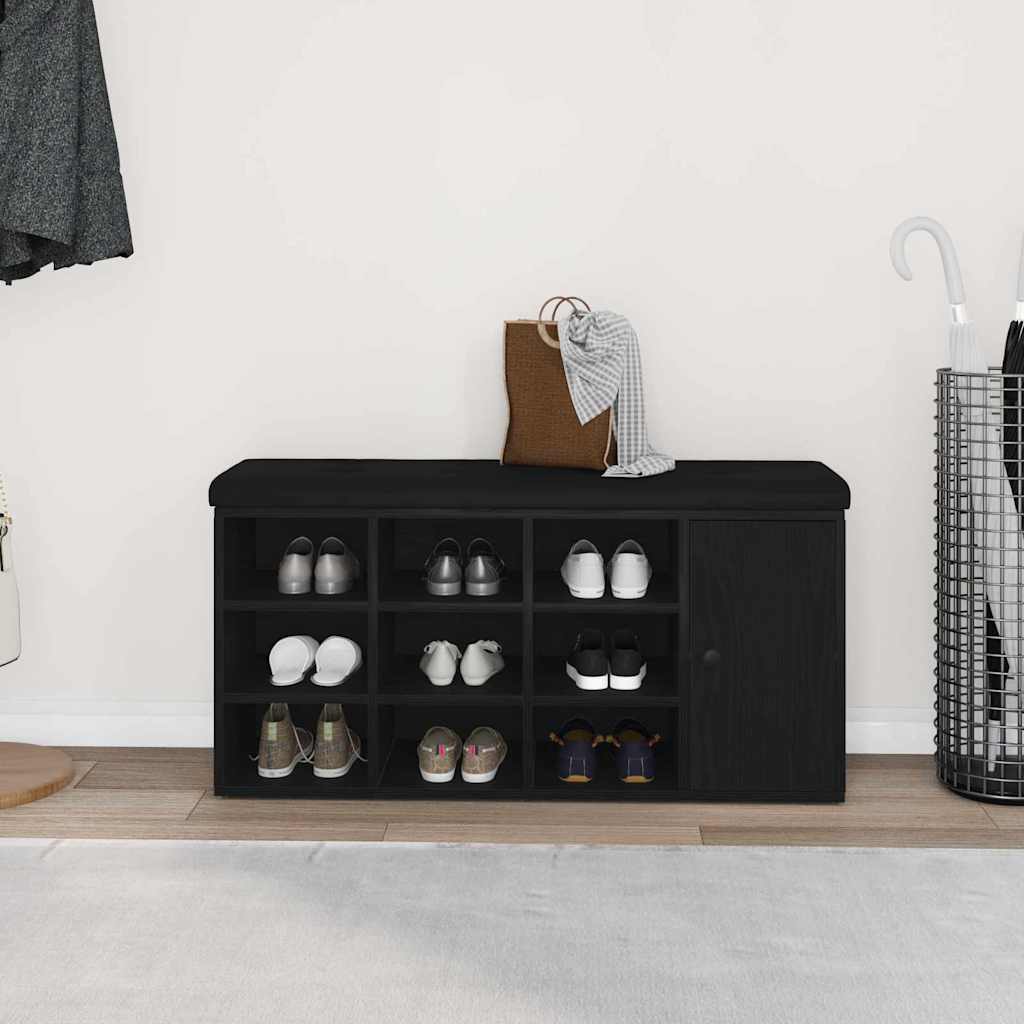 Παγκάκι με αποθήκευση με ράφι Μαύρη Οξυά 102 x 32 x 50 cm - Pakobazaar