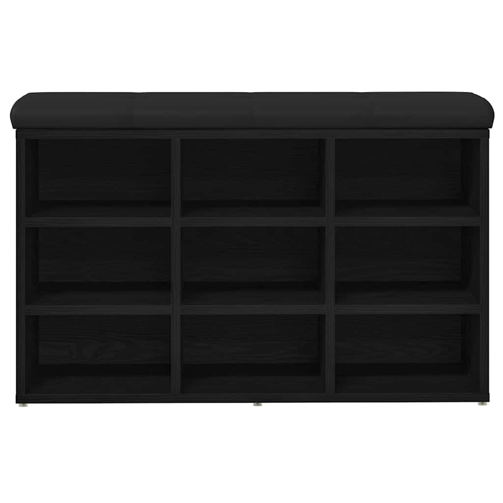 Πάγκος για παπούτσια Μαύρο 80 x 30 x 48 εκ. Επεξεργασμένο ξύλο