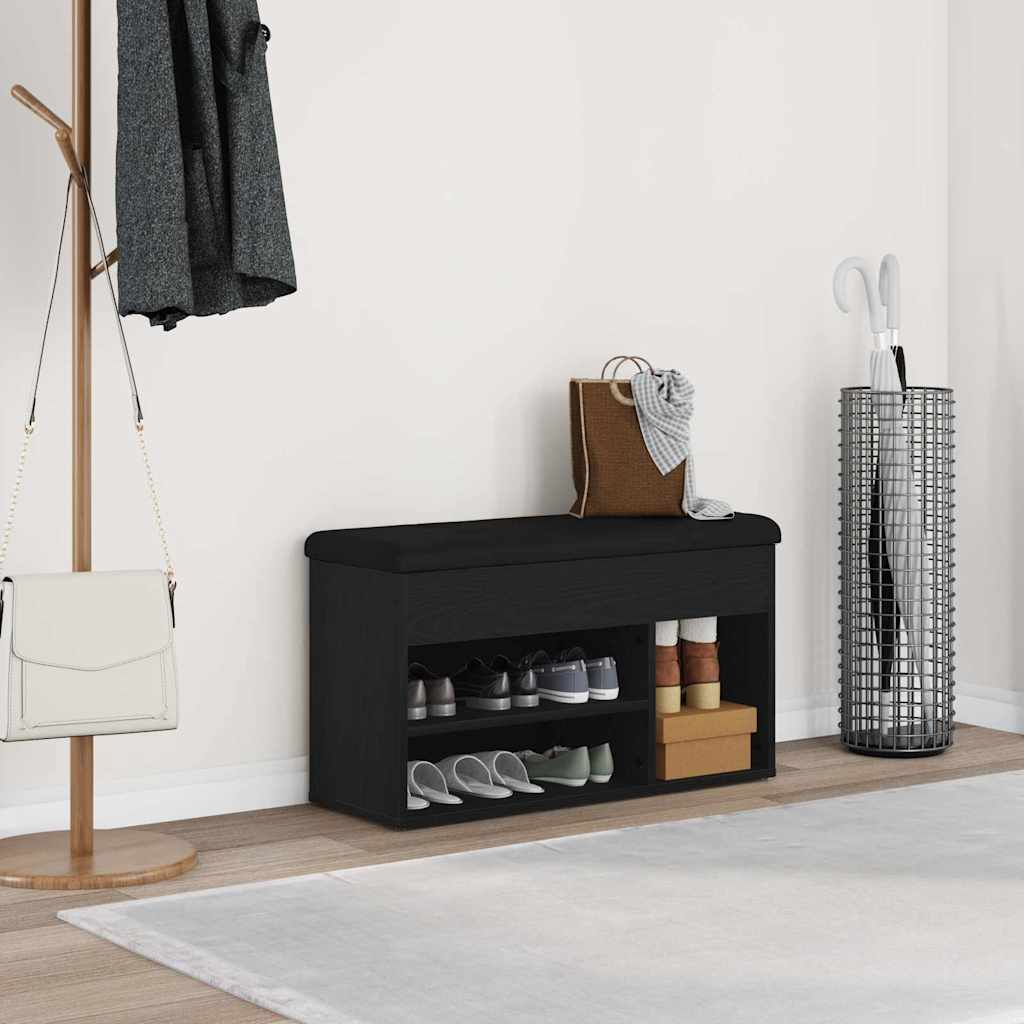 Πάγκος για παπούτσια Μαύρο 80 x 30 x 45 cm Επεξεργασμένο ξύλο - Pakobazaar
