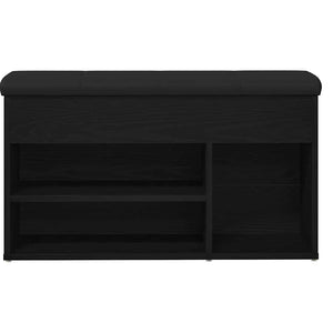 Πάγκος για παπούτσια Μαύρο 80 x 30 x 45 cm Επεξεργασμένο ξύλο - Pakobazaar