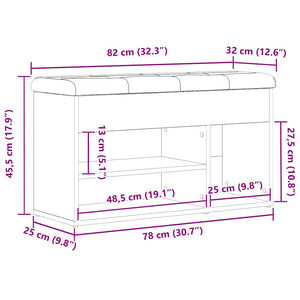 Πάγκος για παπούτσια Μαύρο 80 x 30 x 45 cm Επεξεργασμένο ξύλο - Pakobazaar