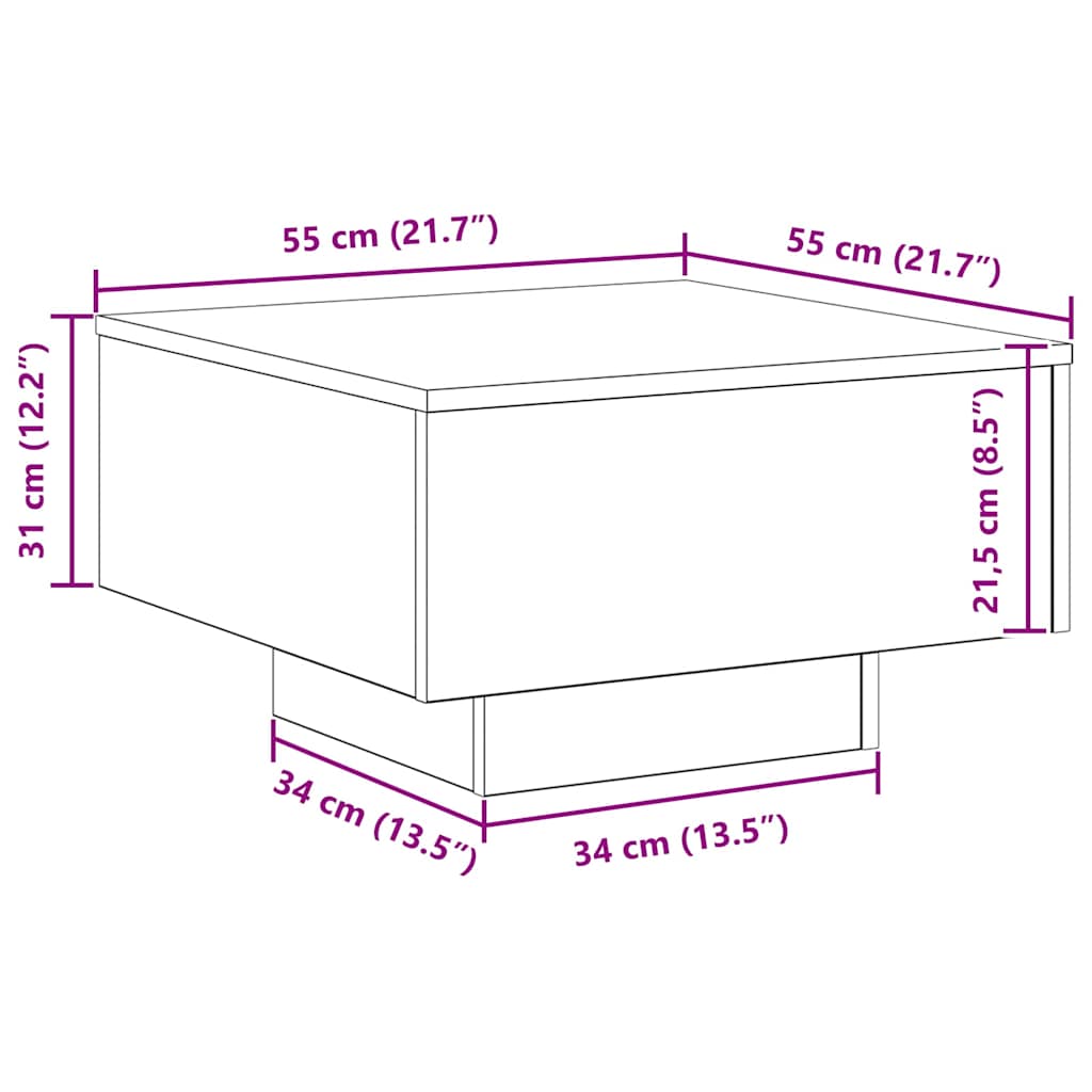 Τραπεζάκι σαλονιού Artisan Oak 55 x 55 x 31 εκ - Pakobazaar