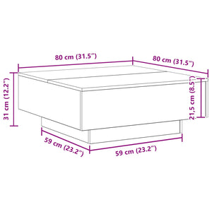 Τραπεζάκι σαλονιού Παλιό Ξύλο 80 x 80 x 31 cm