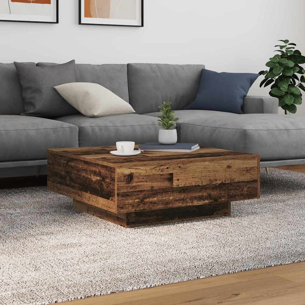 Τραπεζάκι σαλονιού Παλιό Ξύλο και Μπλε 80 x 80 x 31 cm - Pakobazaar
