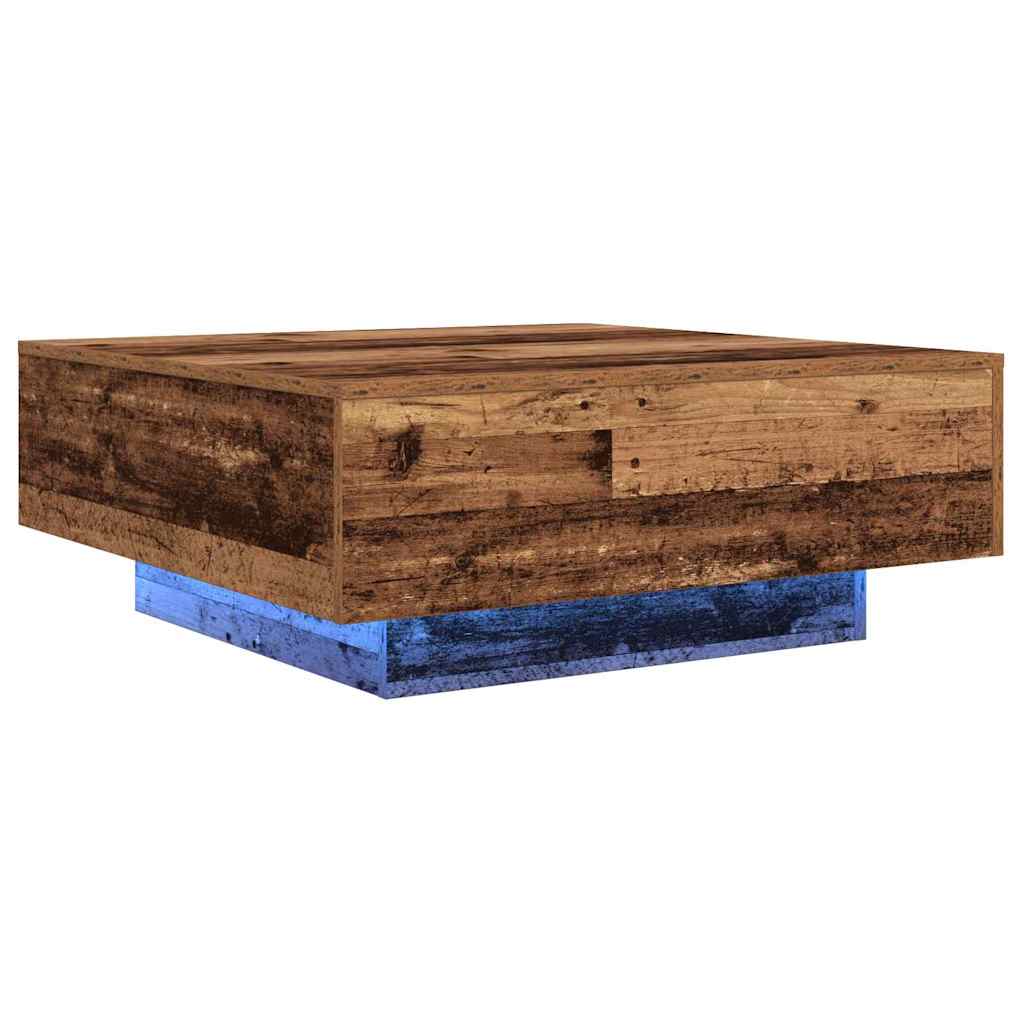 Τραπεζάκι σαλονιού Παλιό Ξύλο και Μπλε 80 x 80 x 31 cm - Pakobazaar