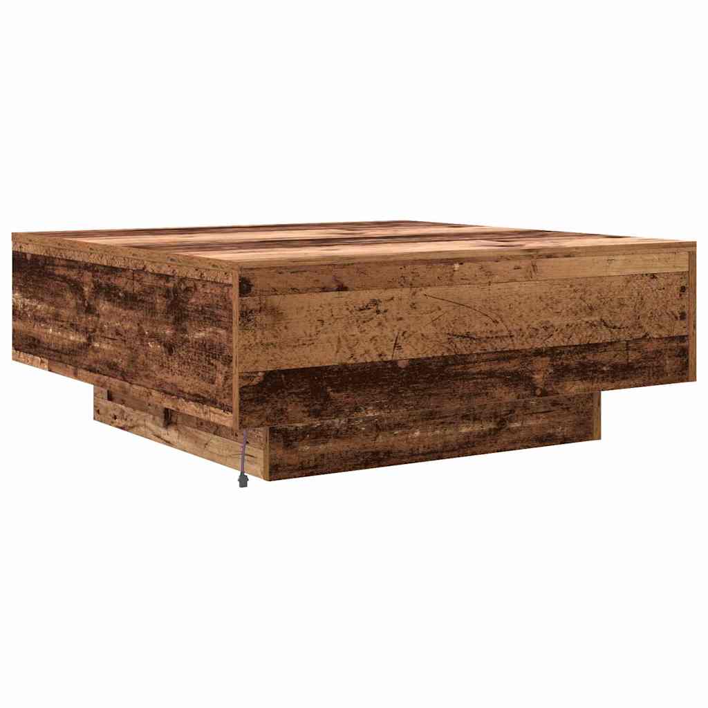 Τραπεζάκι σαλονιού Παλιό Ξύλο και Μπλε 80 x 80 x 31 cm - Pakobazaar
