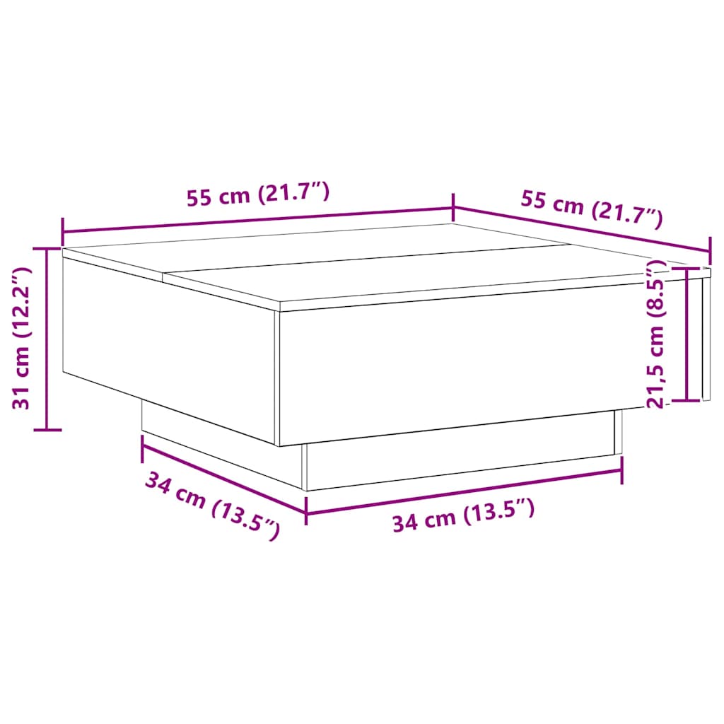 Τραπεζάκι σαλονιού Μαύρη Οξυά 80 x 80 x 31 cm - Pakobazaar