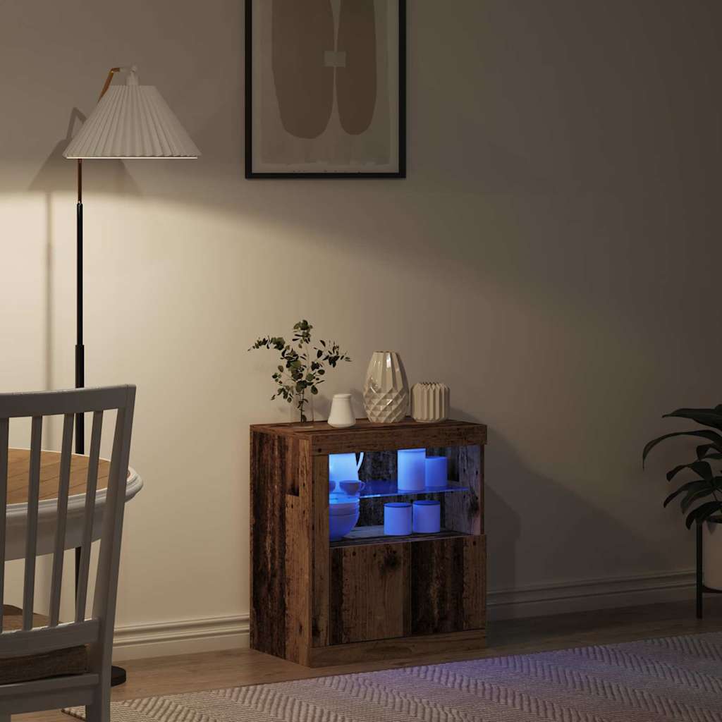 Πλευρικό Τραπέζι LED Καφέ 60,5 x 37 x 67 εκ Επεξεργασμένο ξύλο - Pakobazaar