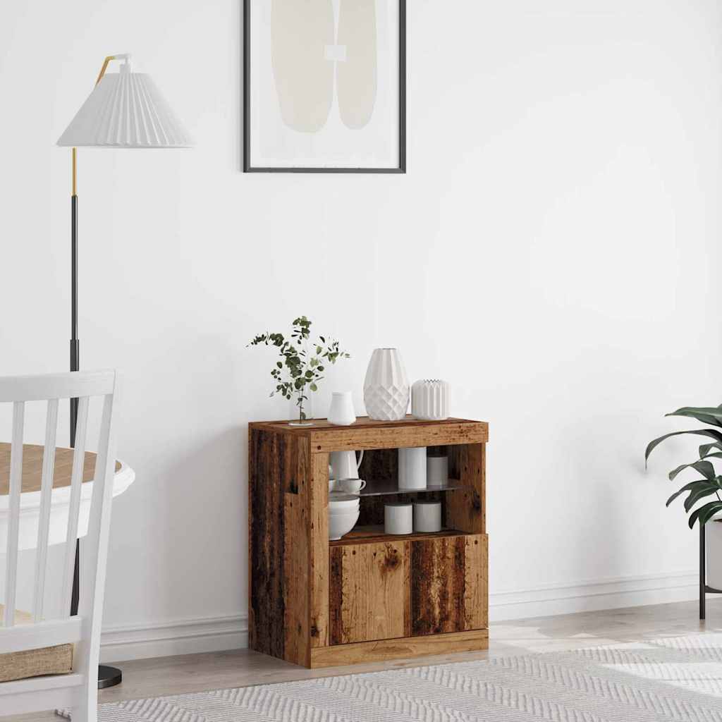 Πλευρικό Τραπέζι LED Καφέ 60,5 x 37 x 67 εκ Επεξεργασμένο ξύλο - Pakobazaar