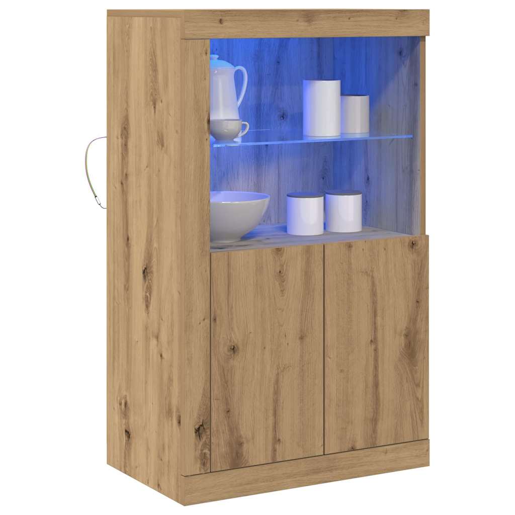 Πλευρικό Τραπέζι LED Artisan Oak 60,5 x 37 x 100 εκ - Pakobazaar