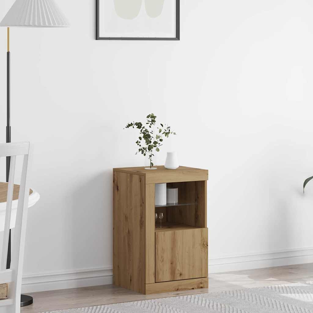 Πλευρικό Τραπέζι LED Artisan Oak 41 x 37 x 67 εκ - Pakobazaar