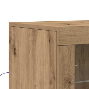 Πλευρικό Τραπέζι LED 2 pcs Artisan Oak 41 x 37 x 67 εκ - Pakobazaar