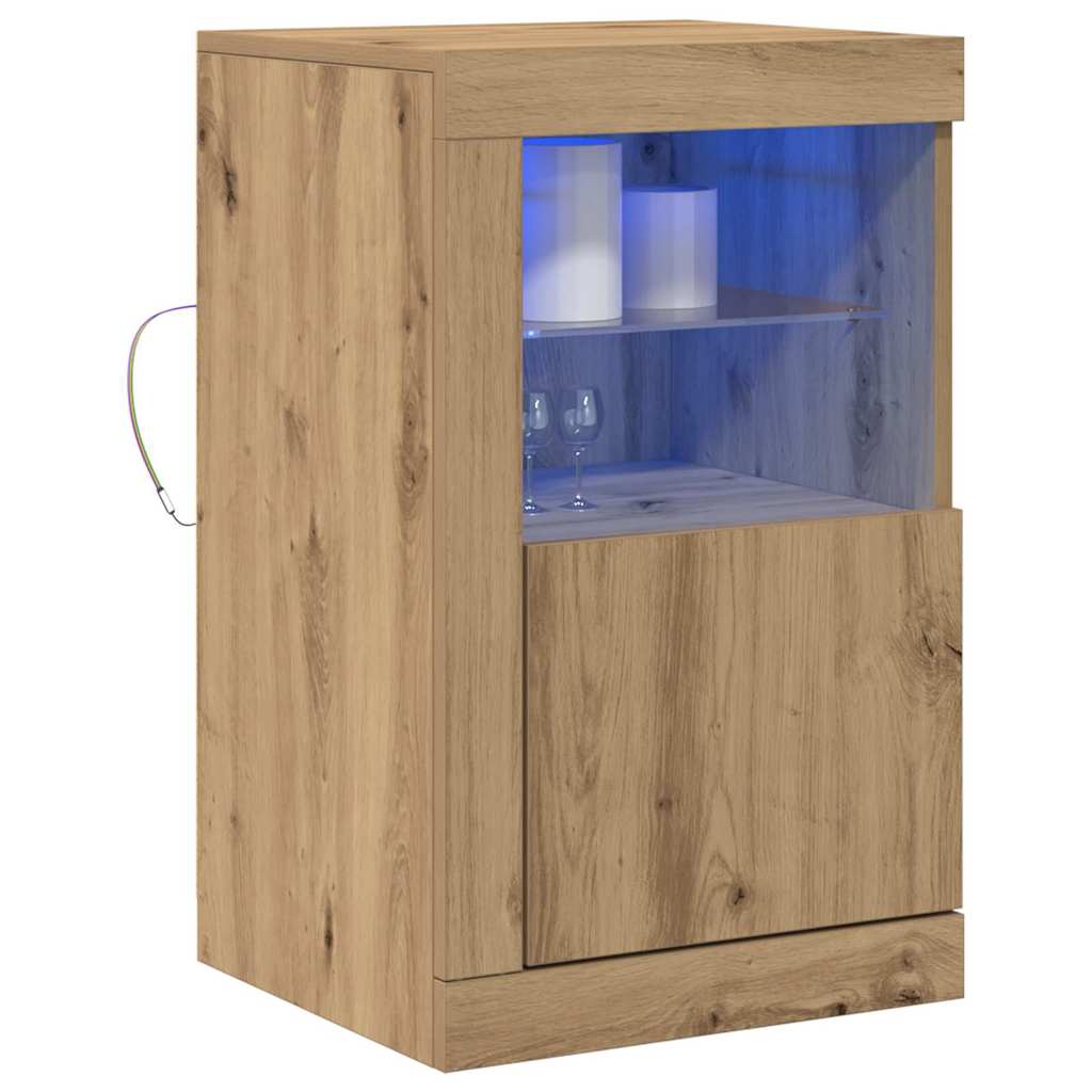 Πλευρικό Τραπέζι LED 2 pcs Artisan Oak 41 x 37 x 67 εκ - Pakobazaar