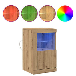 Πλευρικό Τραπέζι LED 2 pcs Artisan Oak 41 x 37 x 67 εκ - Pakobazaar